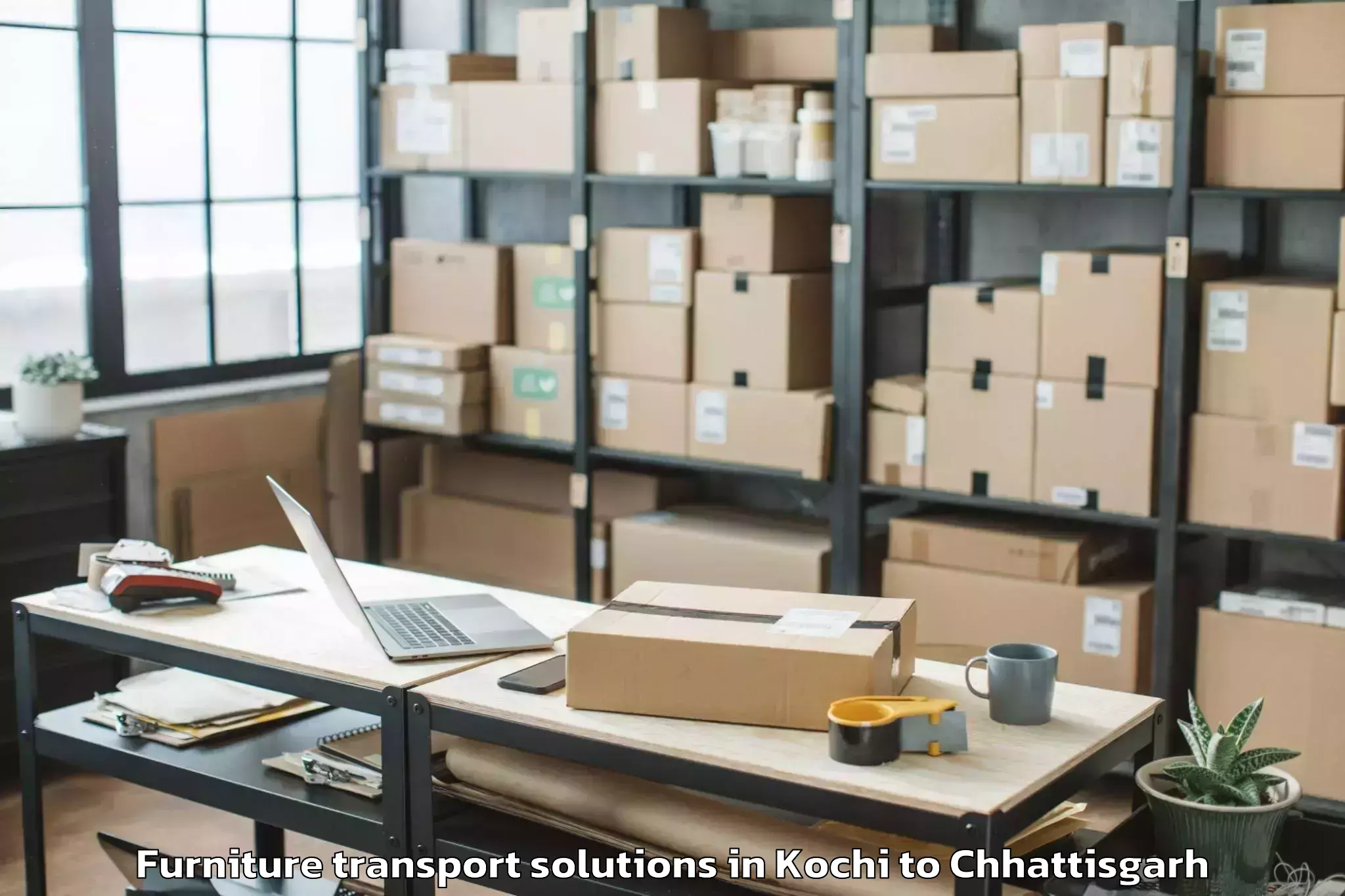 Affordable Kochi to Mainpat Furniture Transport Solutions